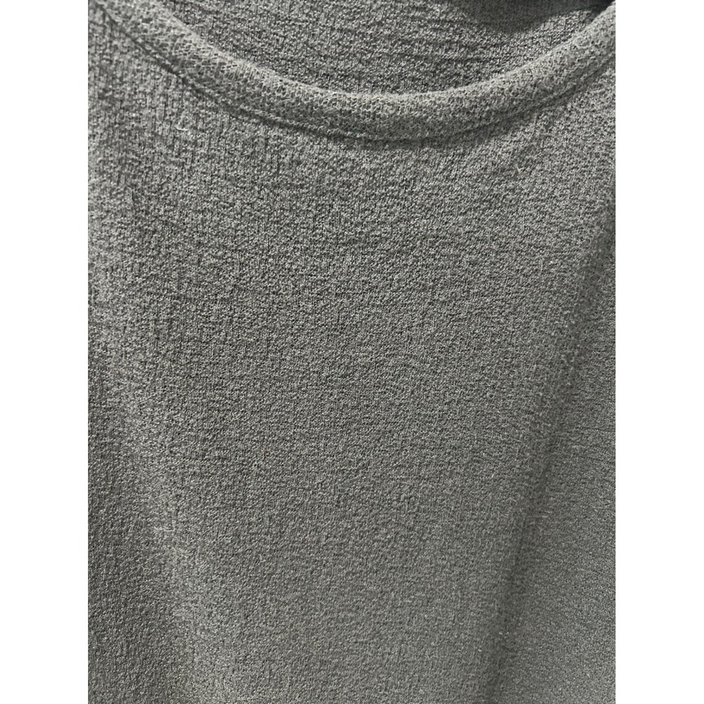 LOFT Womens Medium Black Textured Cotton Smocked Hem Long Sleeve Top - Picture 9 of 10